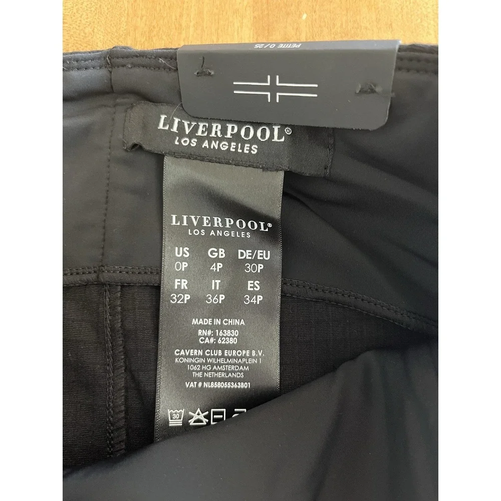 NWT Liverpool Los Angeles Womens 0/25 P Black Midi Pencil Skirt Work NEW‎